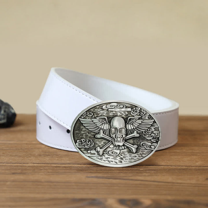 Herren DIY Totenkopf-Engel Kreative Bierhalter-Schnalle Ledergürtel