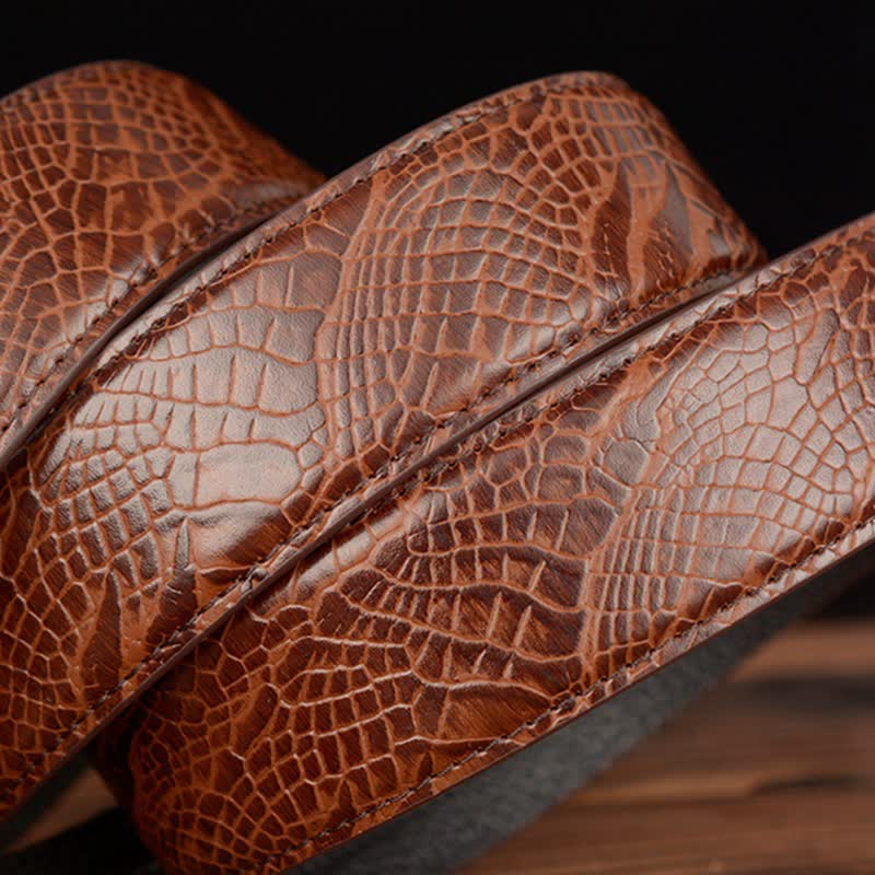 Herren-Ledergürtel mit Krokodilmuster von Pack Of Wolves