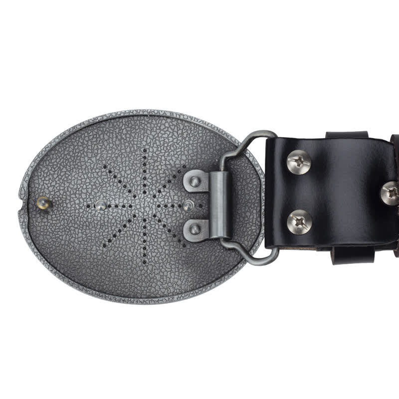 Herren-Ledergürtel mit Glatze-Adlerkopf und amerikanischer Flagge-Schnalle