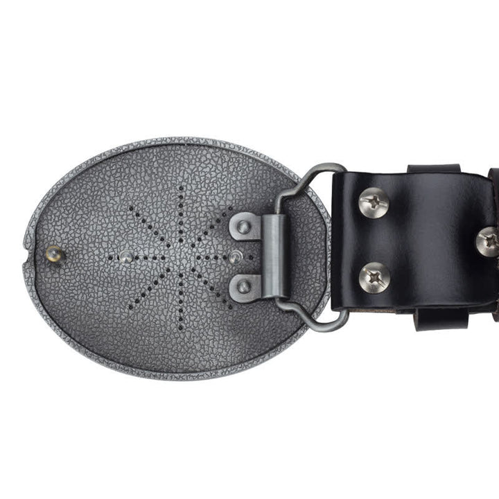 Herren-Ledergürtel mit Glatze-Adlerkopf und amerikanischer Flagge-Schnalle