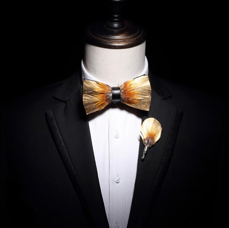 Gold & Tobacco Federfliege mit Reversnadel