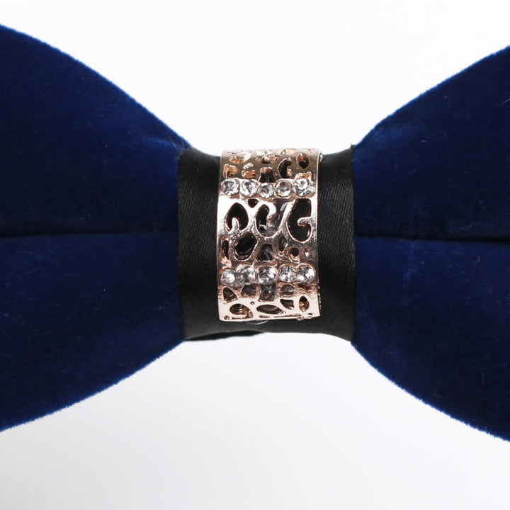 Herren-Samtfliege mit Strass-Patchwork