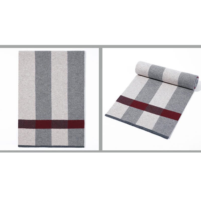 Freizeitgeschäft Karo reiner Wollschal für Männer