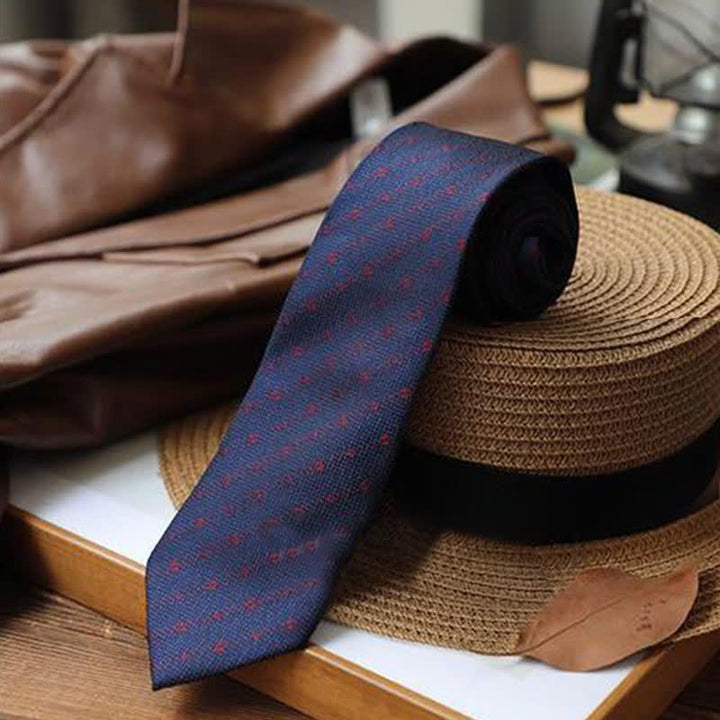 Herren Krawatte mit Polka Dots und kleinen Blumen