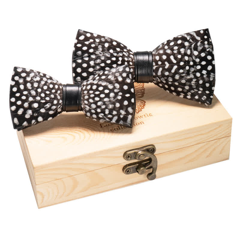 2Stk. Schwarz & Weiß Eltern-Kind Polka Schleifen Set