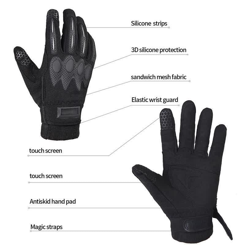 Outdoor-Bergsteigen Vollfinger Schwarze Taktische Handschuhe
