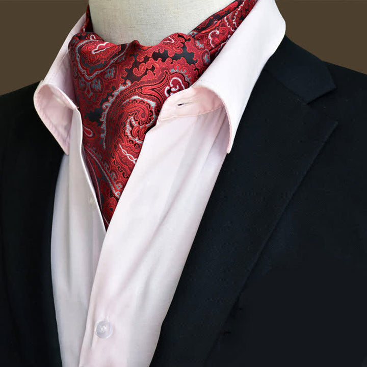 Rot Freizeitball Herren Blumen Ascot Paisley Krawatte