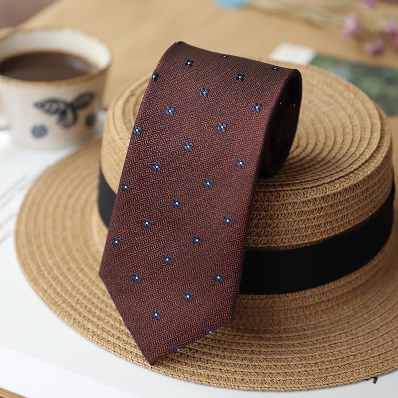 2er-Set Vintage Krawatten und Einstecktücher für Herren mit Mini-Motiv