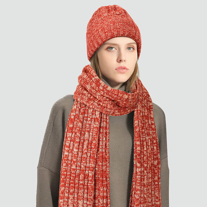 3-teiliges Unisex-Set aus stilvoller Mütze, langem Schal und Touchscreen-Handschuhen