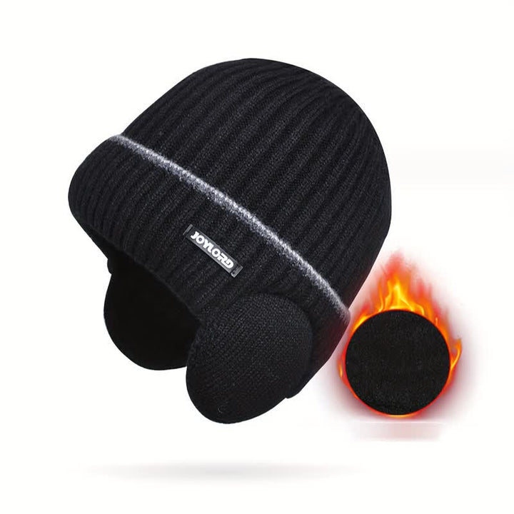 Unisex Hut mit einfarbigen Ohrenklappen, elastisch und verdickt, gestrickt