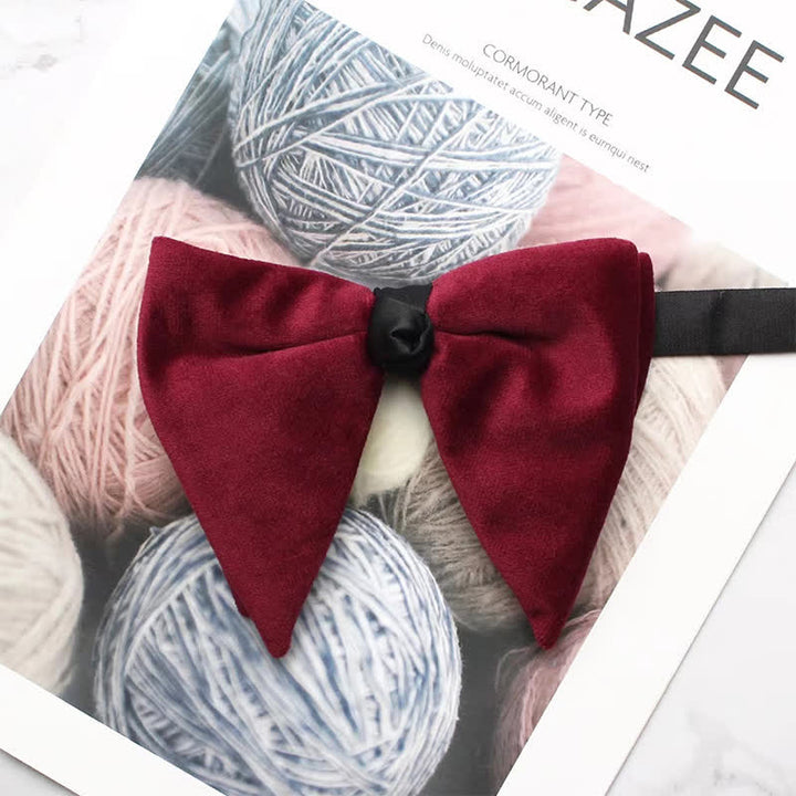 Oversized Fliege Herren aus Samt in Einfarbig