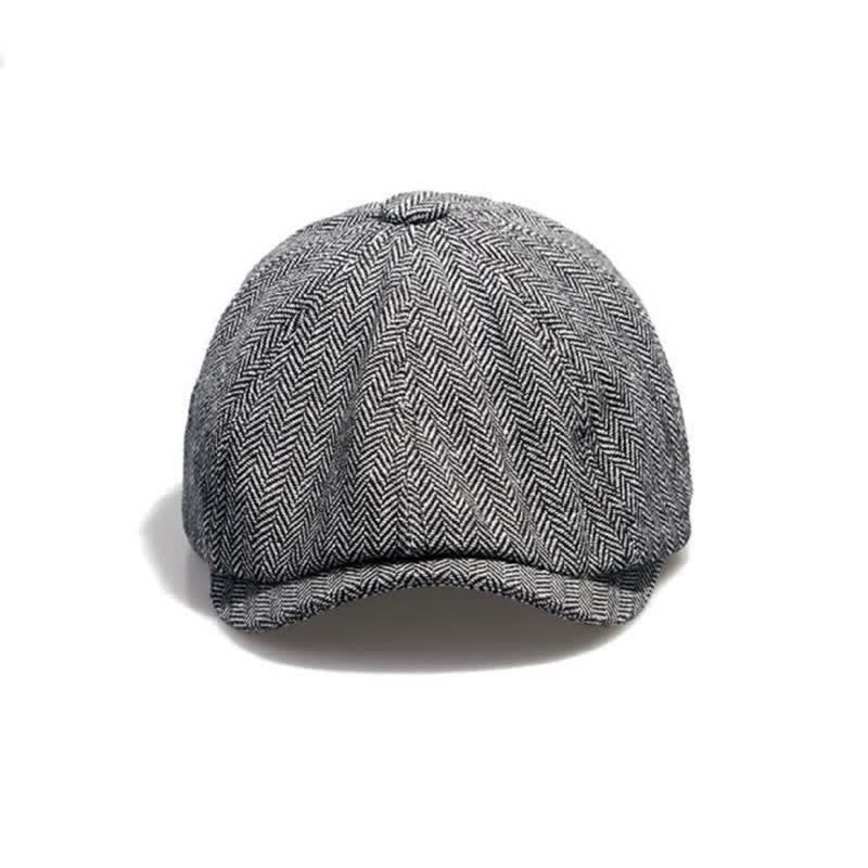Achteckige Baskenmütze mit Fischgrätenmuster für Herren - image 6