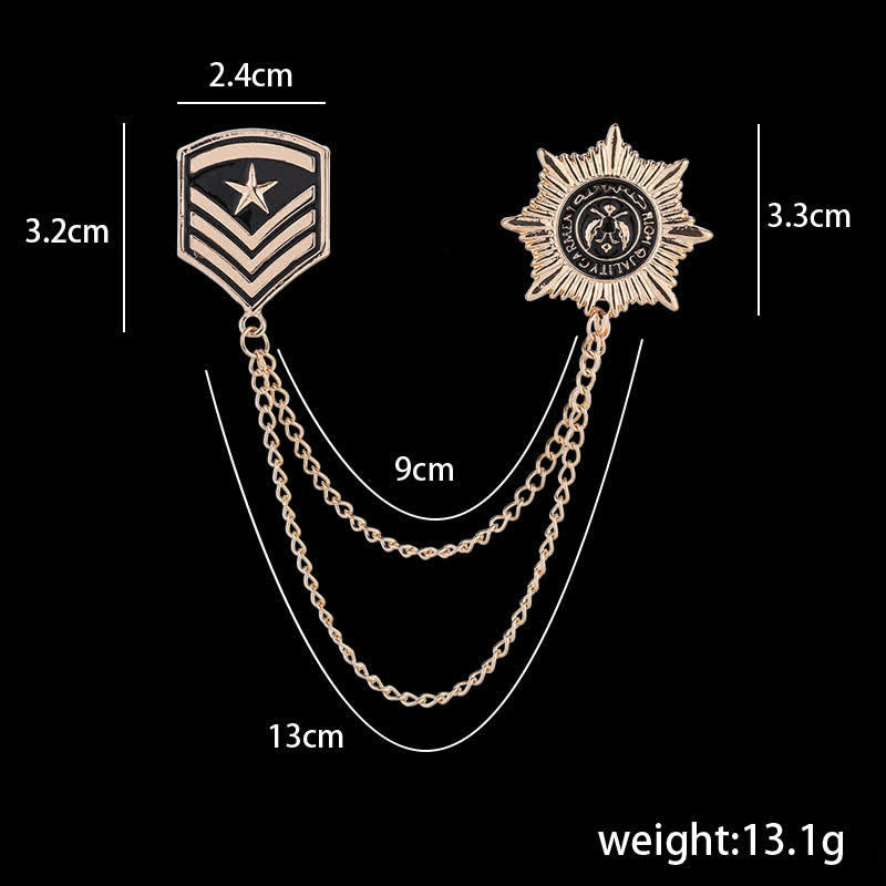 Britische Männer Medaillenbrosche mit Quaste und Stern