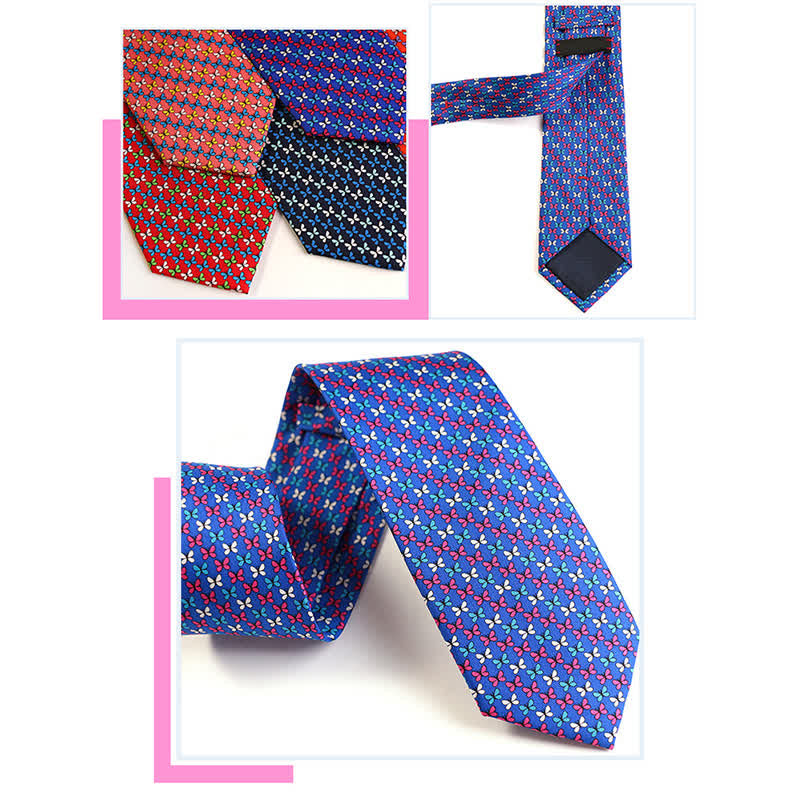 Herren Krawatte aus reiner Seide mit tanzenden Tiermotiven