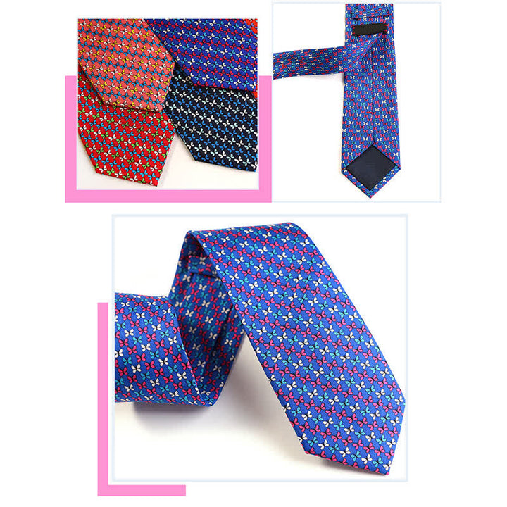 Herren Krawatte aus reiner Seide mit tanzenden Tiermotiven