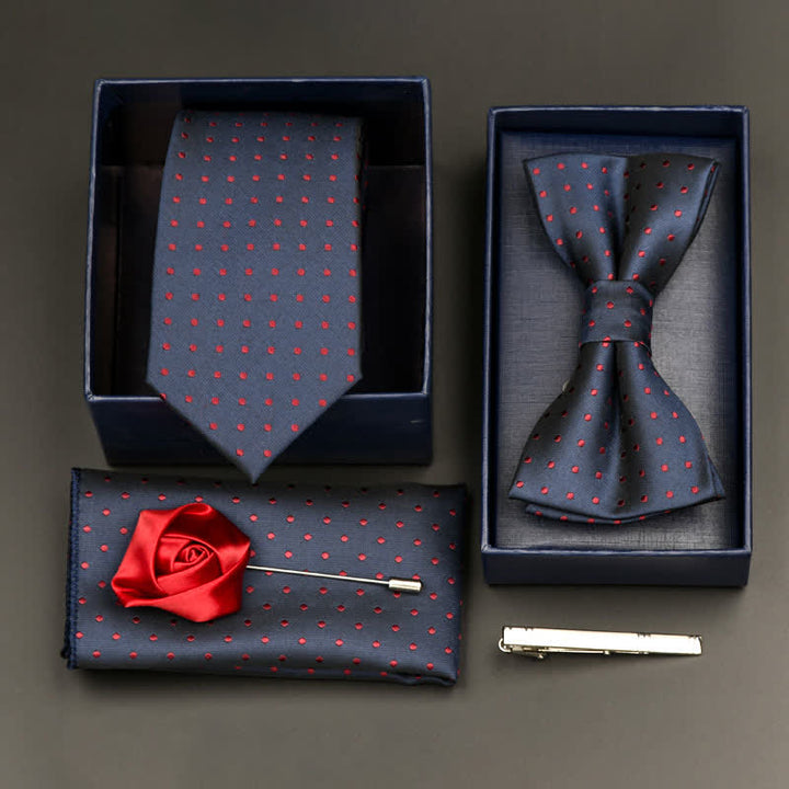 5-tlg. Set für formelle Geschäftskrawatten und Fliegen für Herren