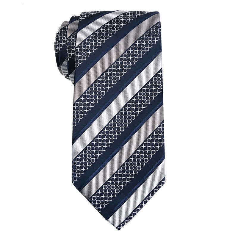 Elegante gestreifte Krawattenserie für Männer - Blau & Grau - image 9