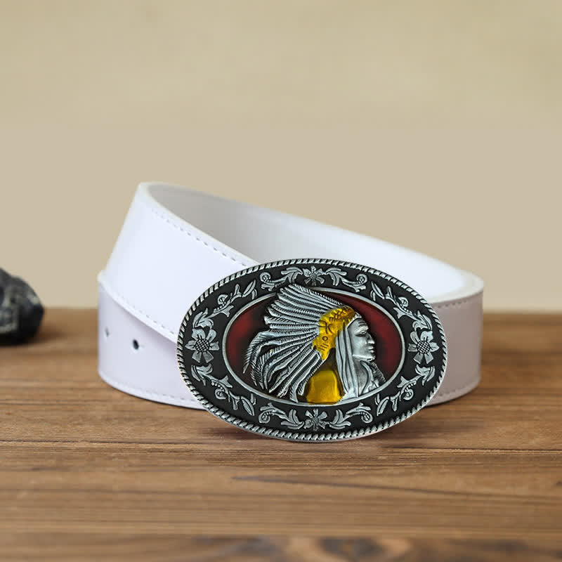 Herren DIY Indianer Häuptling Stammes-Schnallengürtel aus Leder