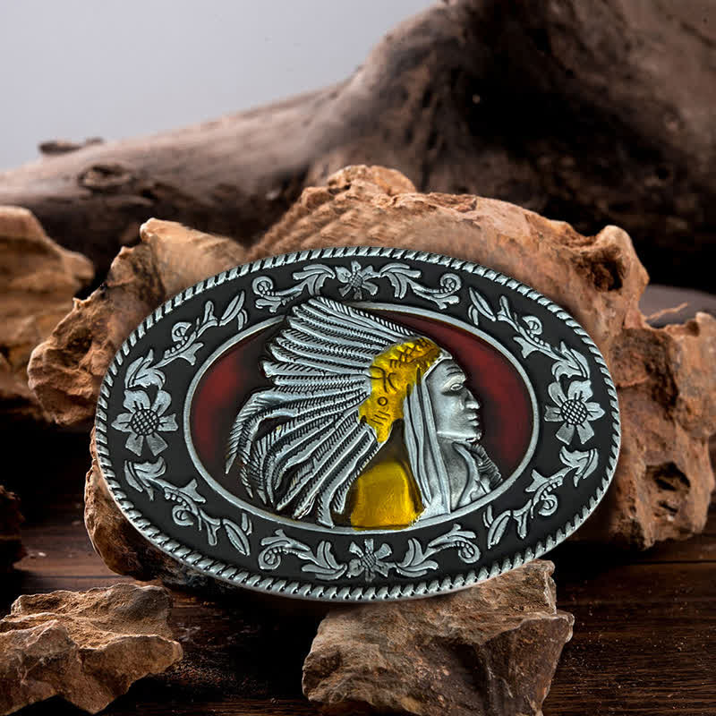 Herren DIY Indianer Häuptling Stammes-Schnallengürtel aus Leder