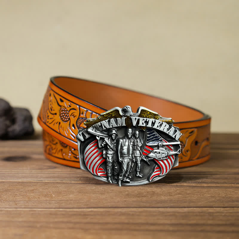 DIY Gürtel mit Vietnam Veteranenschnalle für Herren