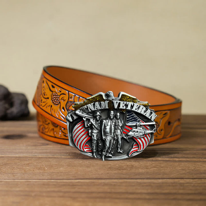 DIY Gürtel mit Vietnam Veteranenschnalle für Herren