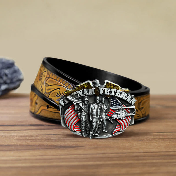 DIY Gürtel mit Vietnam Veteranenschnalle für Herren
