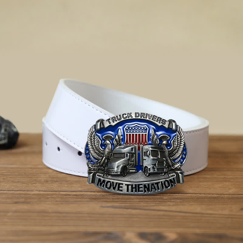 Herrengürtel mit DIY Truckfahrer-Schnalle aus Leder