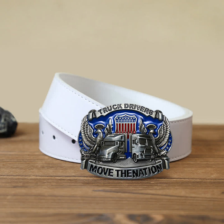Herrengürtel mit DIY Truckfahrer-Schnalle aus Leder