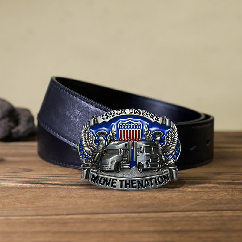 Herrengürtel mit DIY Truckfahrer-Schnalle aus Leder