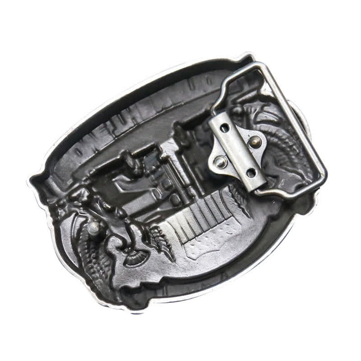 Herrengürtel mit DIY Truckfahrer-Schnalle aus Leder