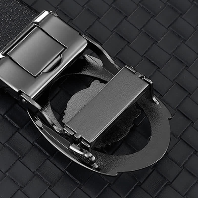 Herrengürtel aus Leder mit automatischer Schnalle und Löwenkopf