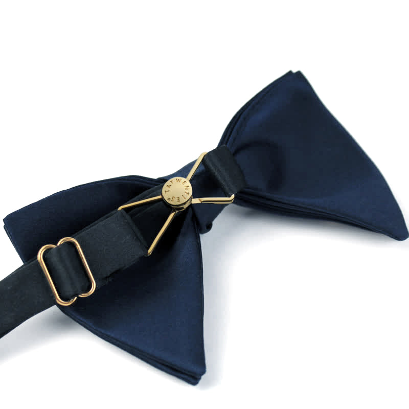 Männer's Serenity Blau Goldenes Blatt Fliege