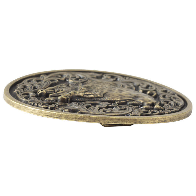 Herren-DIY-Neuheit Wildschwein-Schnalle Ledergürtel