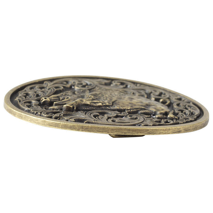 Herren-DIY-Neuheit Wildschwein-Schnalle Ledergürtel