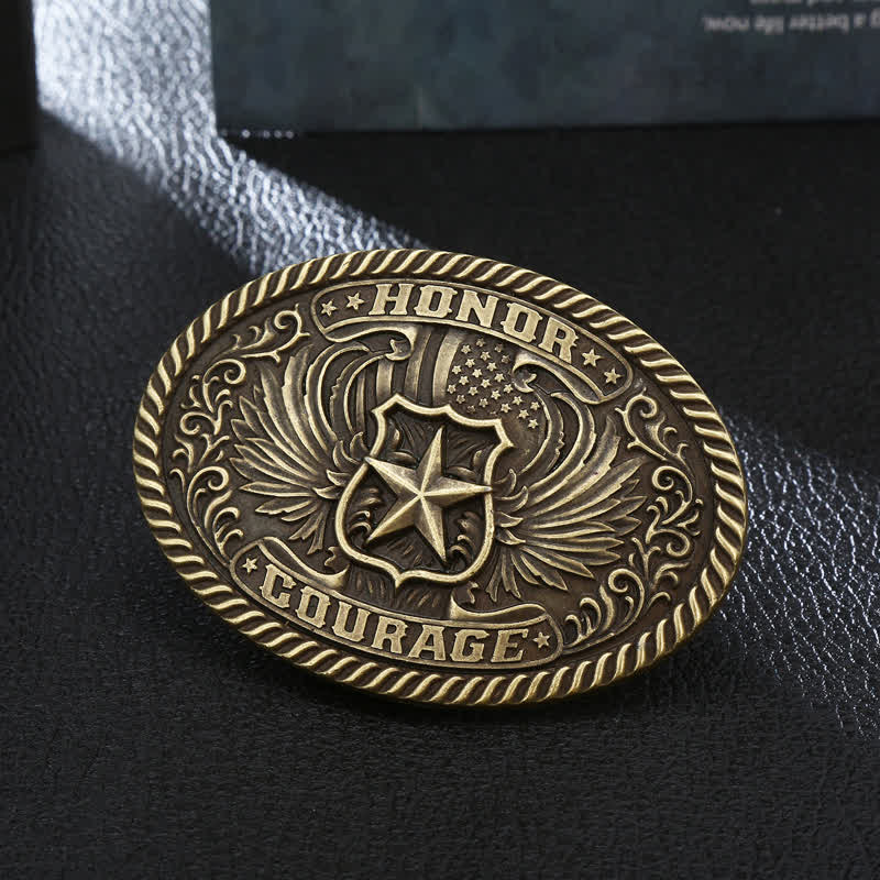 Herren DIY Ehre Mut Adlerflügel Schnalle Ledergürtel