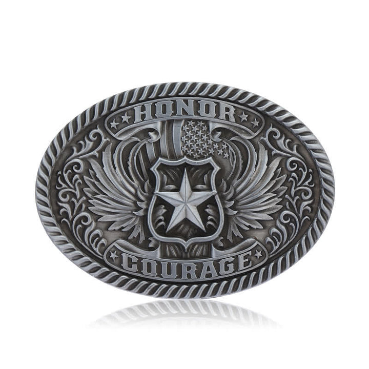 Herren DIY Ehre Mut Adlerflügel Schnalle Ledergürtel