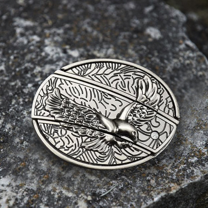 Herren-Ledergürtel mit aufsteigendem Adler und Klappmesser