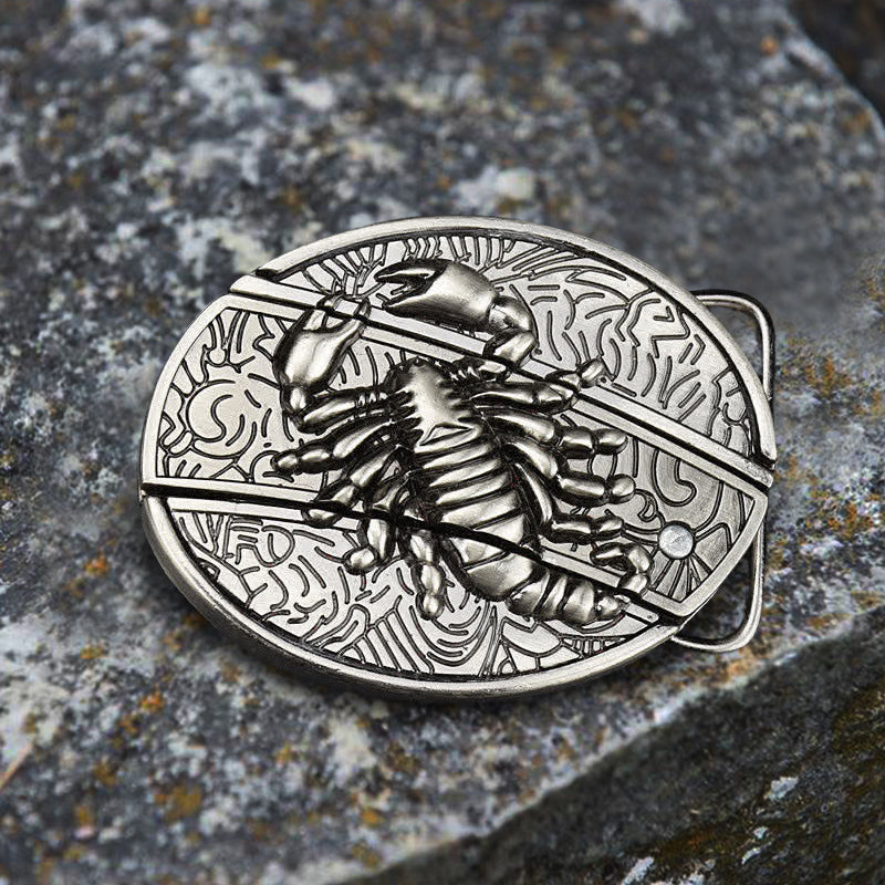 Herren-Ledergürtel Scorpion mit Klappmesser