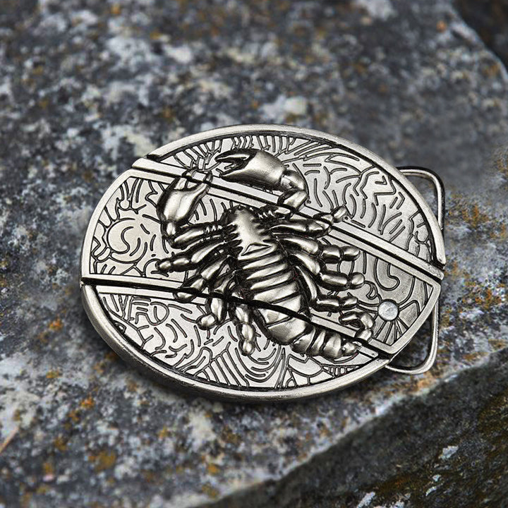 Herren-Ledergürtel Scorpion mit Klappmesser