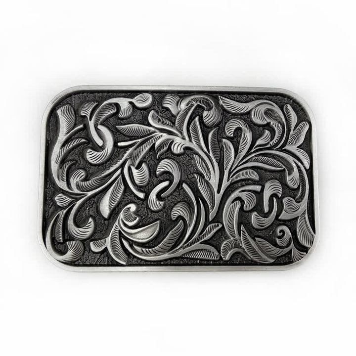 Herren DIY Kunst Blätter Schnörkel Schnalle Ledergürtel