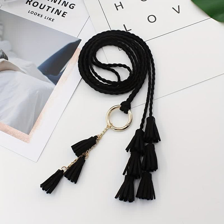 Bohemian-Quasten-Geflochtener Taillenseil-Gürtel für Frauen