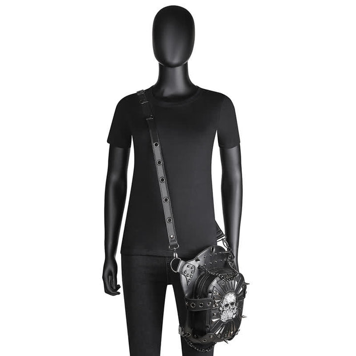 Umwandelbare Schulter-Taillen-Beintasche mit Totenkopfmuster