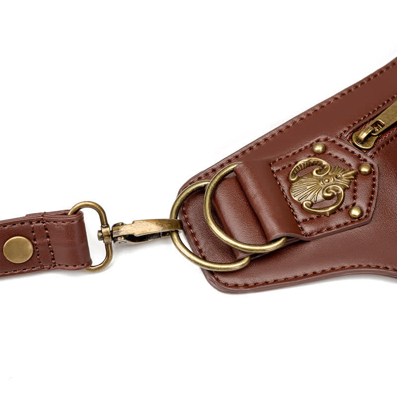 Braune Rock Motorrad-Kette Schulter-Taille-Beintasche