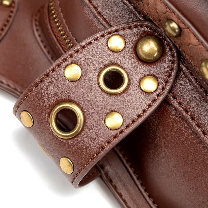 Braune Rock Motorrad-Kette Schulter-Taille-Beintasche