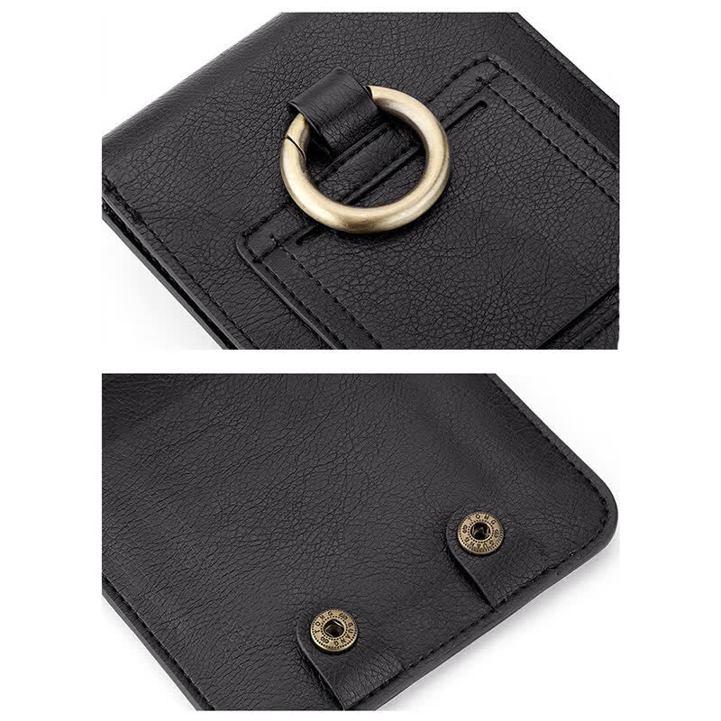 Punk Black Skull Cross Ledergürteltasche