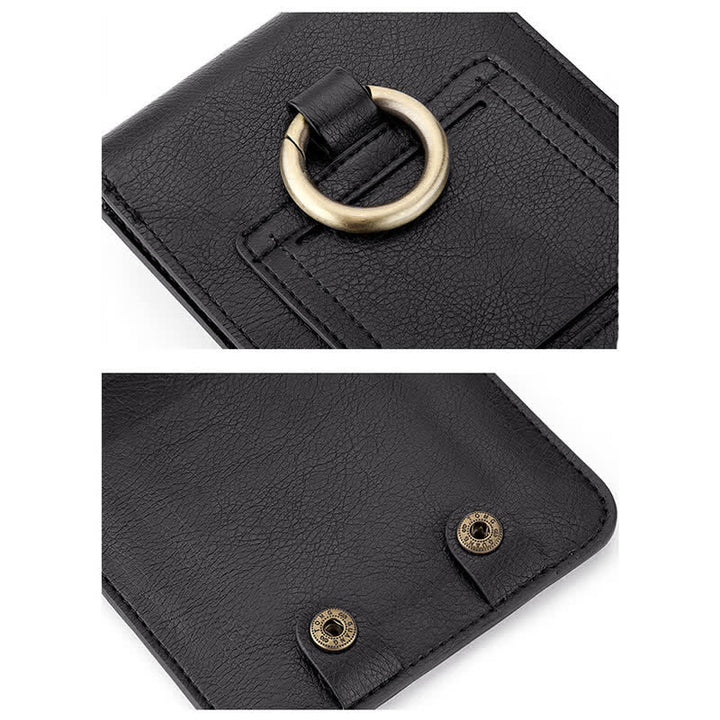 Punk Black Skull Cross Ledergürteltasche