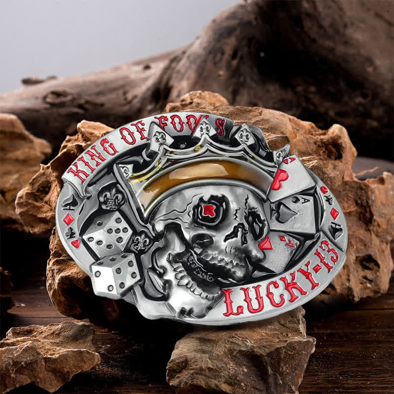 Herren DIY Ledergürtel mit King Of Fools Lucky 13 Schnalle