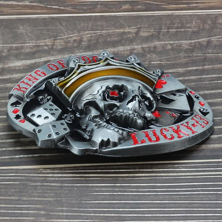 Herren DIY Ledergürtel mit King Of Fools Lucky 13 Schnalle