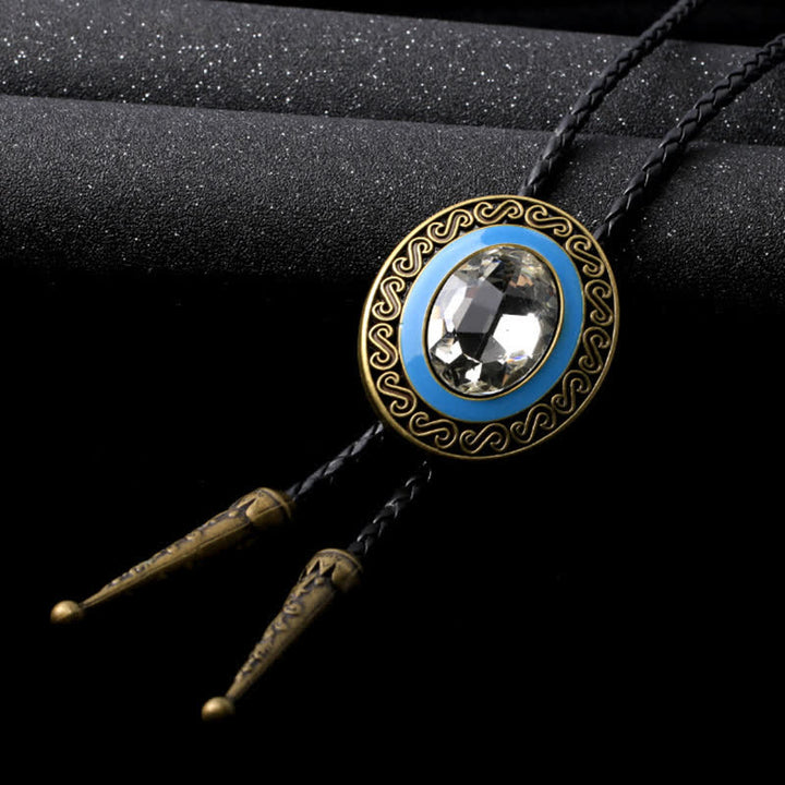 Bolo-Krawatte im Westernstil mit mittlerem Kristalleinsatz