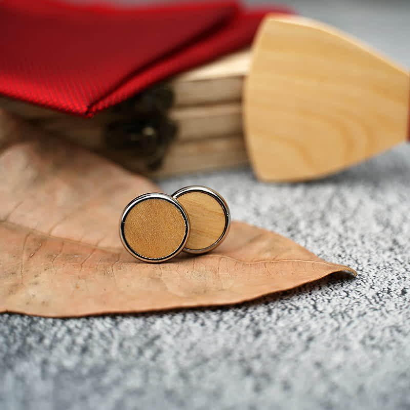 3er Set aus Holzfliege in Herzform für Herren